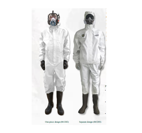 Protective clothing against radioactive dust